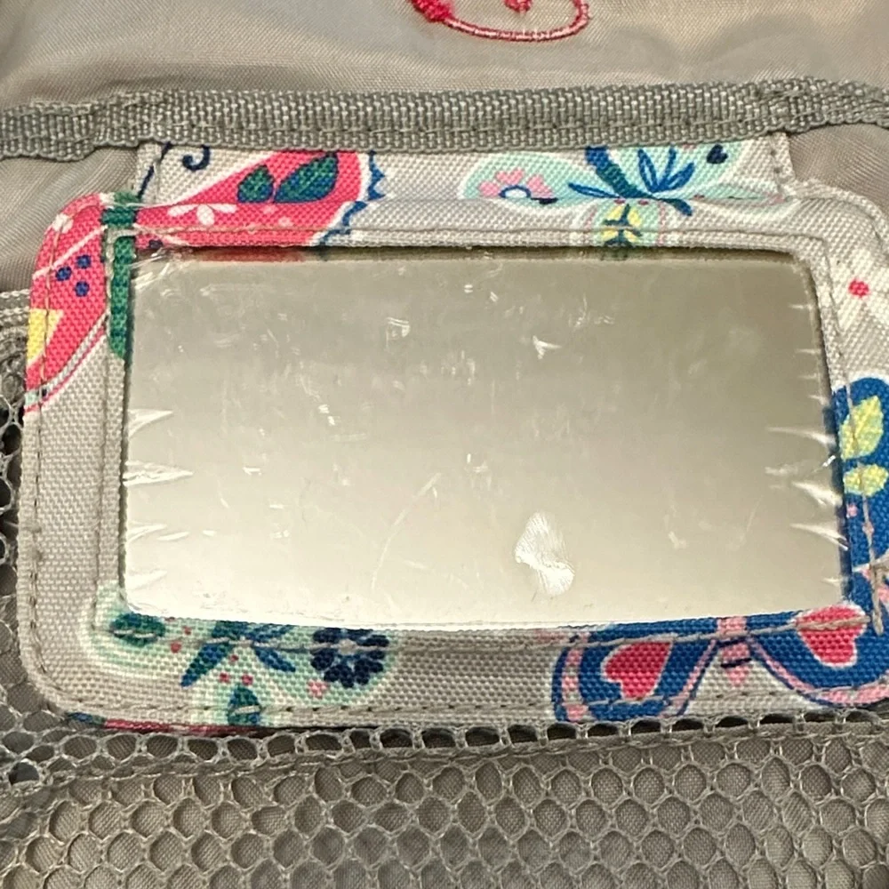 Like new Pottery Barn Butterfly Print monogram E Hanging toiletry bag